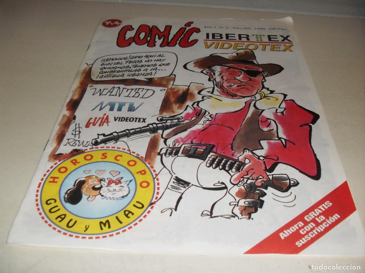 Tebeos: COMIC IBERTEX VIDEOTEX N&ordm; 8.CON HOMENAJE A JOHN WAYNE,EN PORTADA.TELEMATIC,1989 - Foto 1