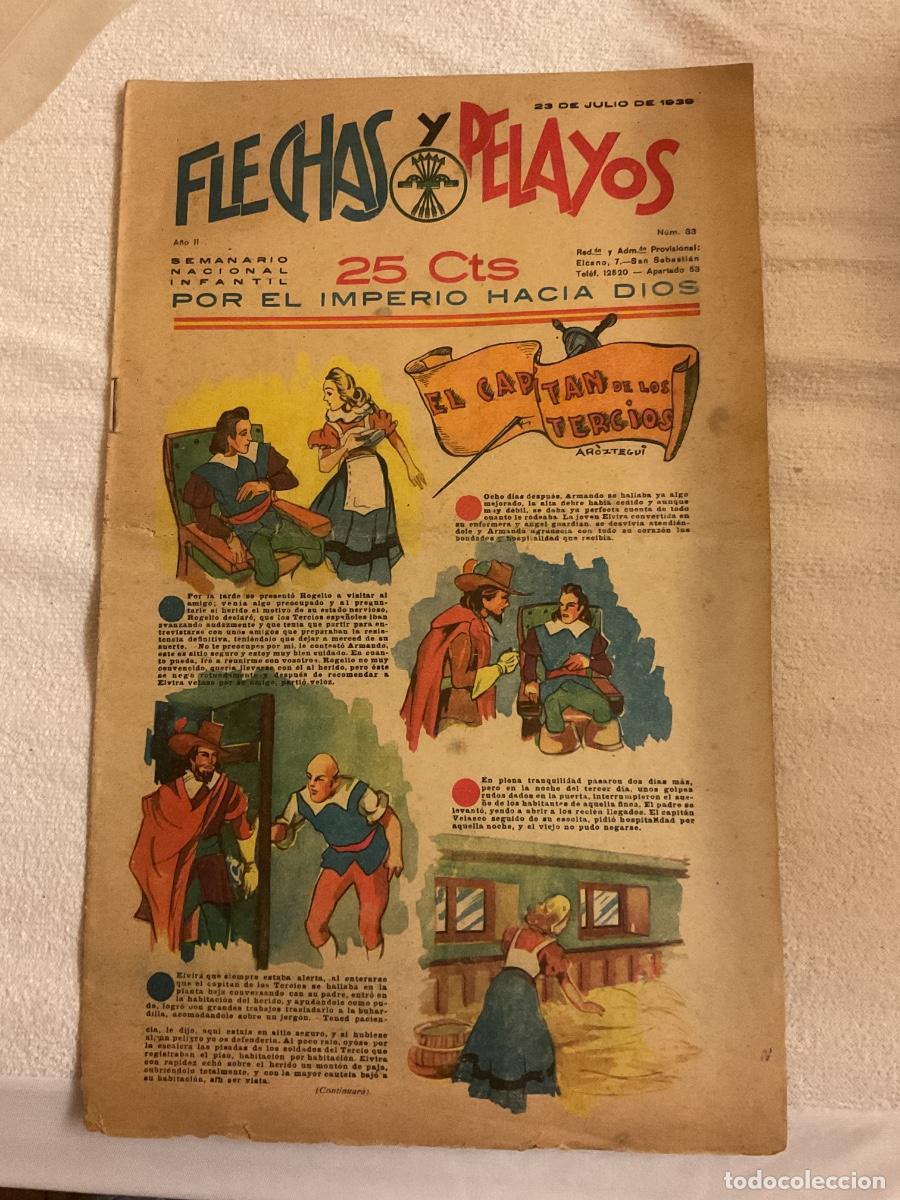 Tebeos: FLECHAS Y PELAYOS N 33 JULIO 1939 - Foto 1