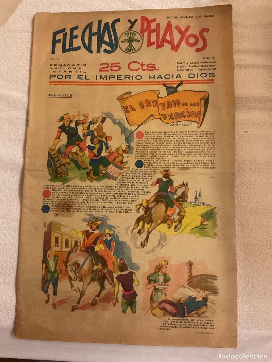 Tebeos: FLECHAS Y PELAYOS N 31 JULIO 1939 - Foto 1