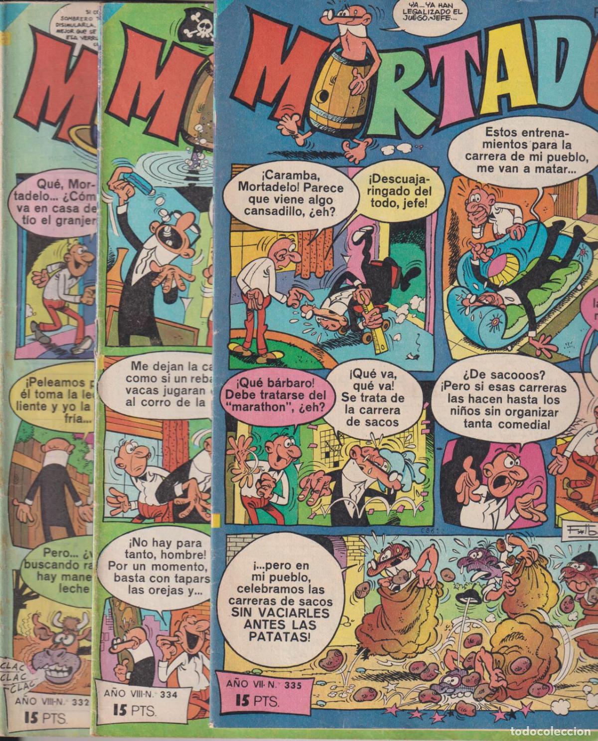 Tebeos: Mortadelo. Lote de 3 ejemplares: 332, 334 y 335 - Foto 1