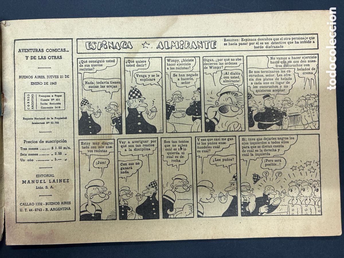 Tebeos: COMIC ORIGINAL ESPINACA CON POPEYE Y SPIRIT ETC - Foto 2