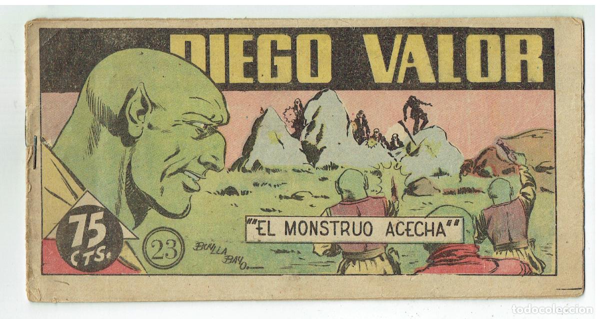 Tebeos: DIEGO VALOR. N&ordm; 23. EL MONSTRUO ACECHA. ORIGINAL , EDICOLOR (C/A38) - Foto 1