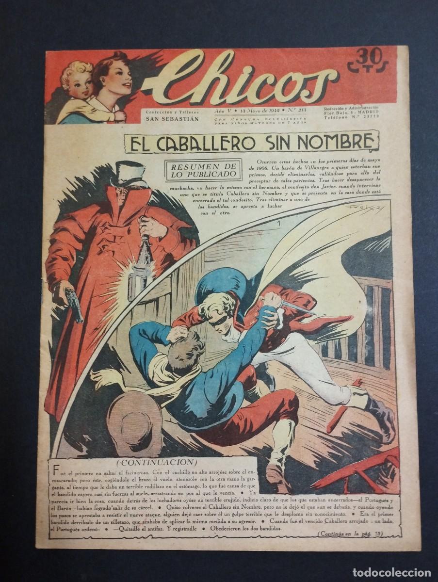 Tebeos: Chicos / El caballero sin nombre / n. 213 / 13 mayo 1942