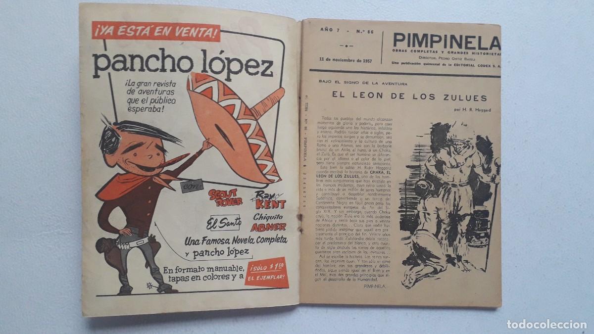 Tebeos: PIMPINELA N&deg; 86 (1957) - EL LE&Oacute;N DE LOS ZUL&Uacute;ES! - EDIT. CODEX - ARGENTINA - Foto 2