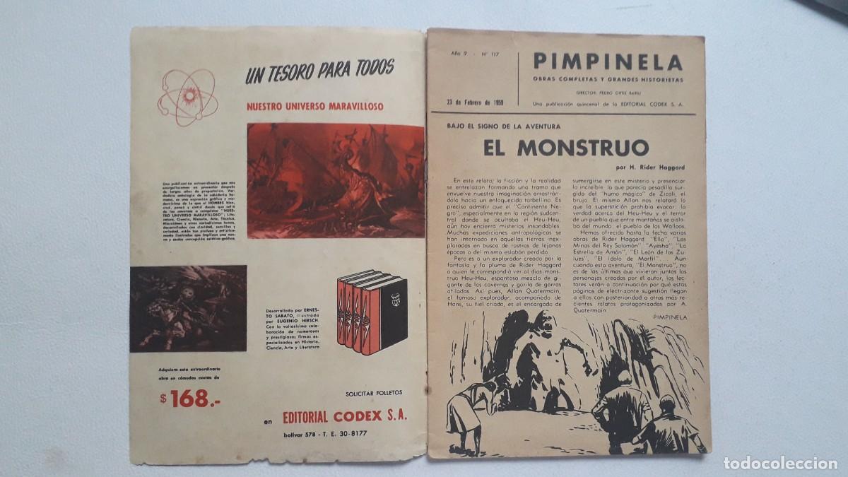 Tebeos: PIMPINELA N&deg; 117 (1959) - EL MONSTRUO! - EDIT. CODEX - ARGENTINA - Foto 2