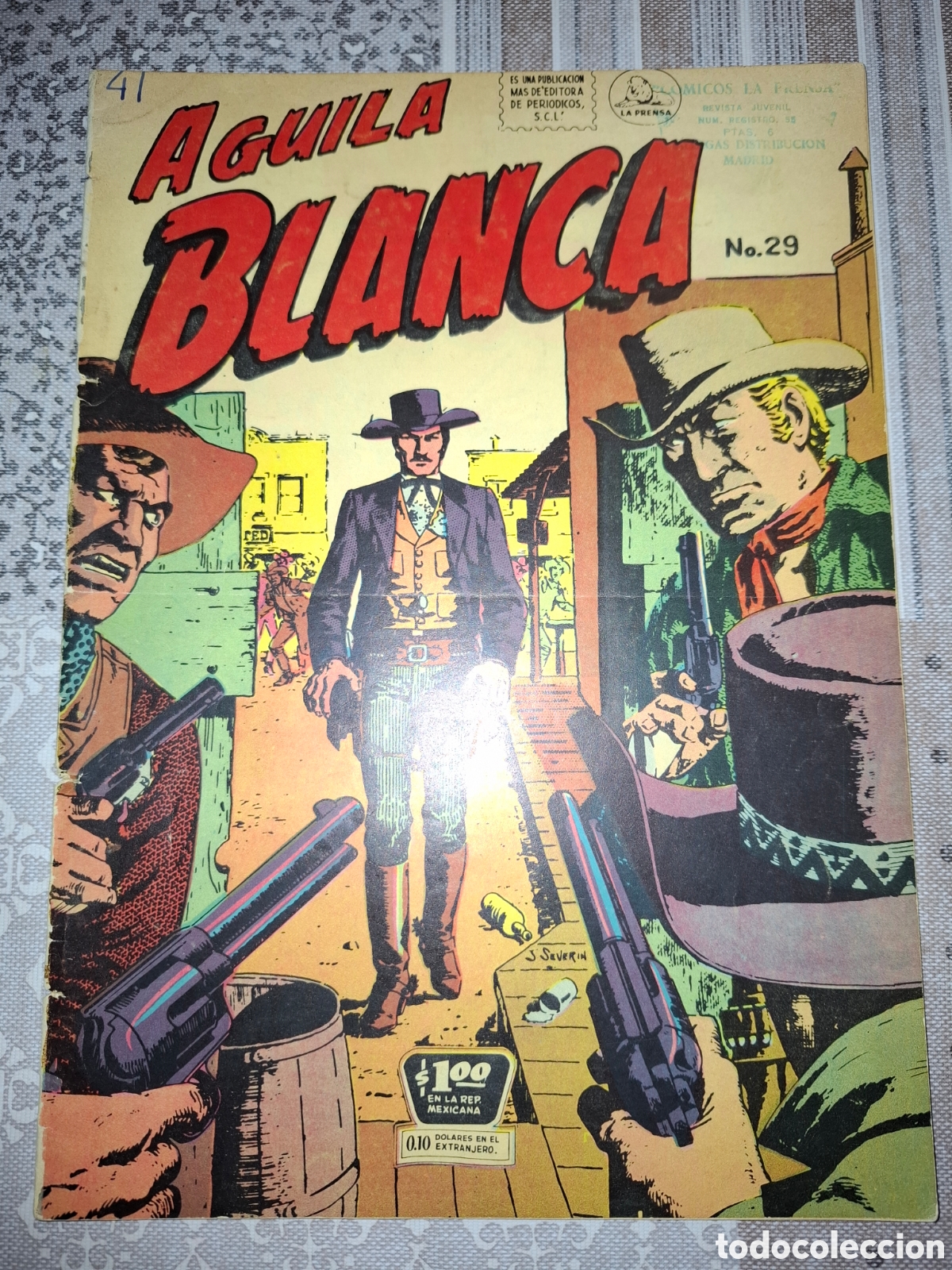 Tebeos: Aguila Blanca n&deg; 29, Editorial La Prensa 1957, Procede de encuadernaci&oacute;n