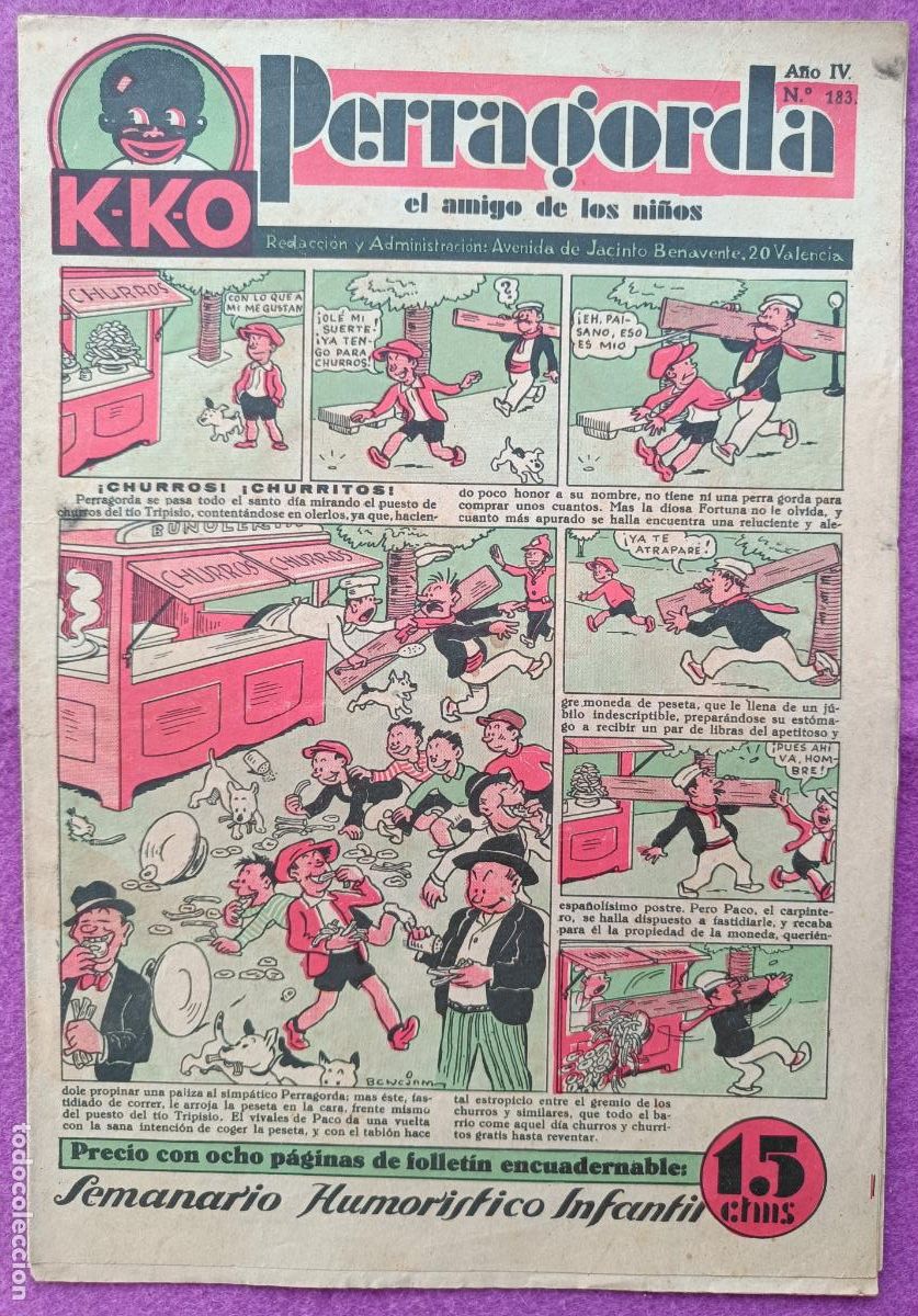 BDs: TEBEO PERRAGORDA EL AMIGO DE LOS NI&Ntilde;OS K-K-O A&Ntilde;O IV N&ordm;183 ED. GUERRI VALENCIA A&Ntilde;OS 30