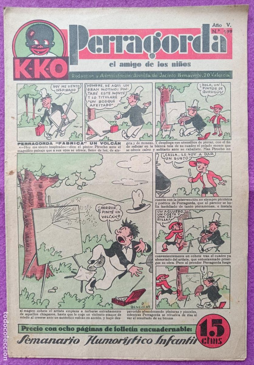 BDs: TEBEO PERRAGORDA EL AMIGO DE LOS NI&Ntilde;OS K-K-O A&Ntilde;O V N&ordm;199 ED. GUERRI VALENCIA A&Ntilde;OS 30