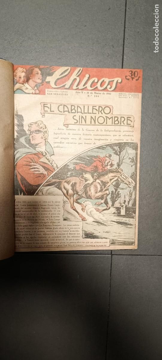 Tebeos: ANTIGUO LIBRO DE COMIC CHICOS 1942, EL CABALLERO SIN NOMBRE