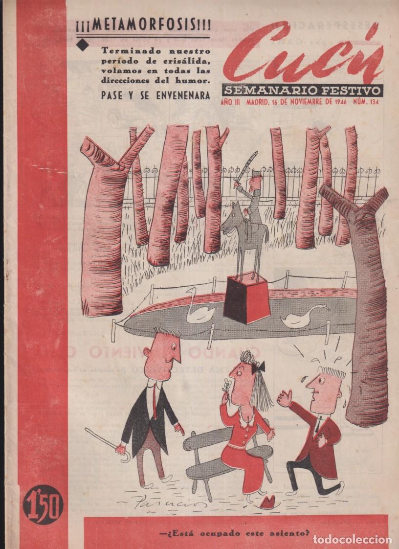 Tebeos: Cuc&uacute; Semanario Festivo n&ordm; 134. a&ntilde;o 1946