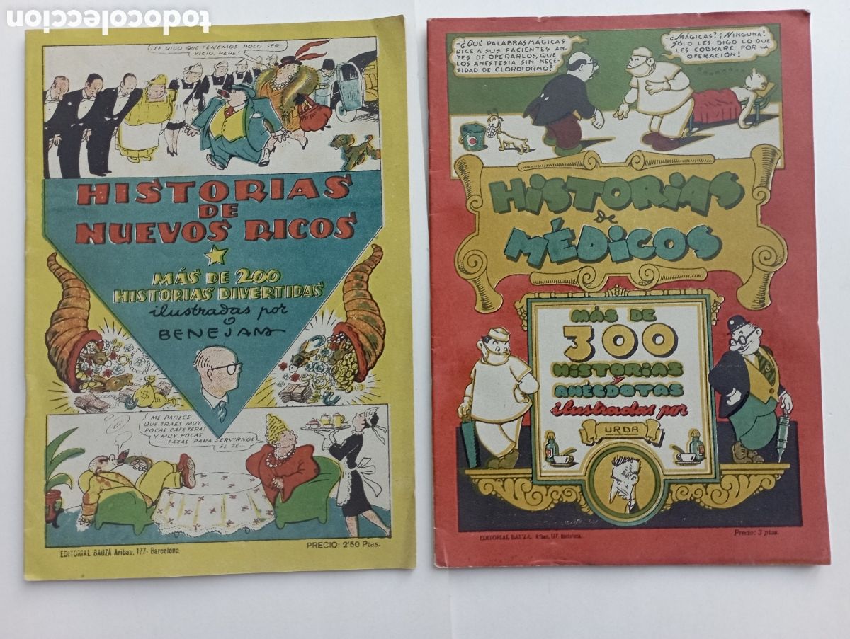 Tebeos: HISTORIA DE NUEVOS RICOS E HISTORIAS DE MEDICOS - MUY NUEVOS 1946 BAUZA n&uacute;m 2 y 4