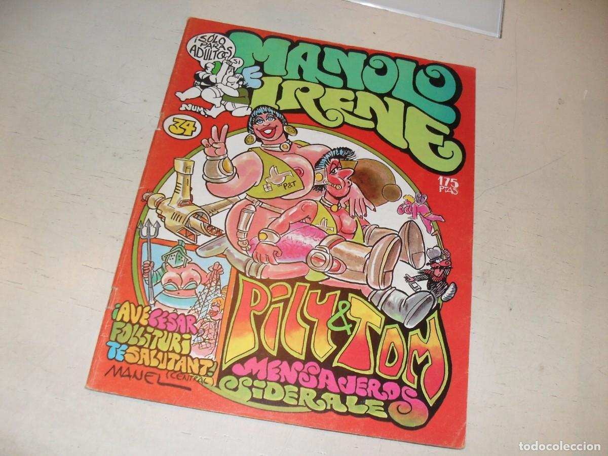 Tebeos: MANOLO E IRENE N&ordm; 34,CON POSTER AVE CESAR..,DE 72.MANEL FERRER EDITOR,1982
