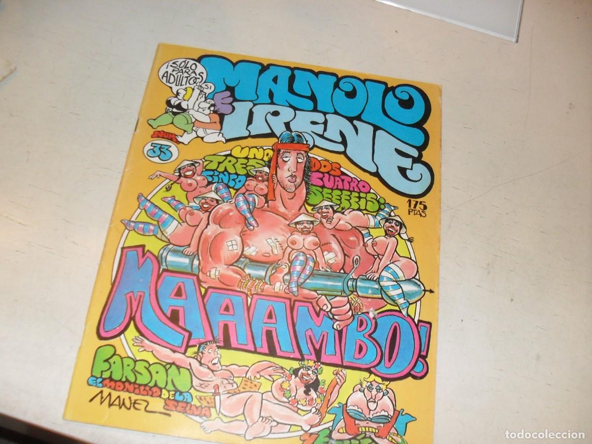 Tebeos: MANOLO E IRENE N&ordm; 33,CON PARODIA DE RAMBO,DE 72.MANEL FERRER EDITOR,1982