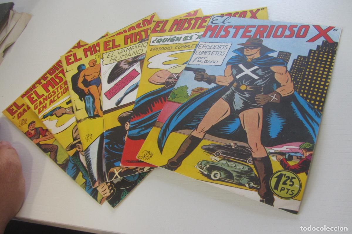 Tebeos: LOTE 6 MISTERIOSO X, EL 1 8 14 23 29 31 (1950, GARGA) FACSIMIL arx231