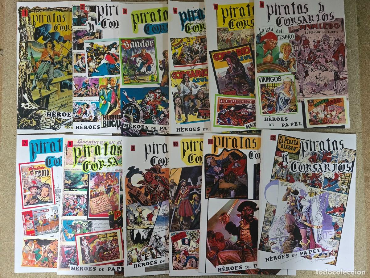 Tebeos: Piratas y Corsarios.Completa 12 Tebeos.Heroes de Papel