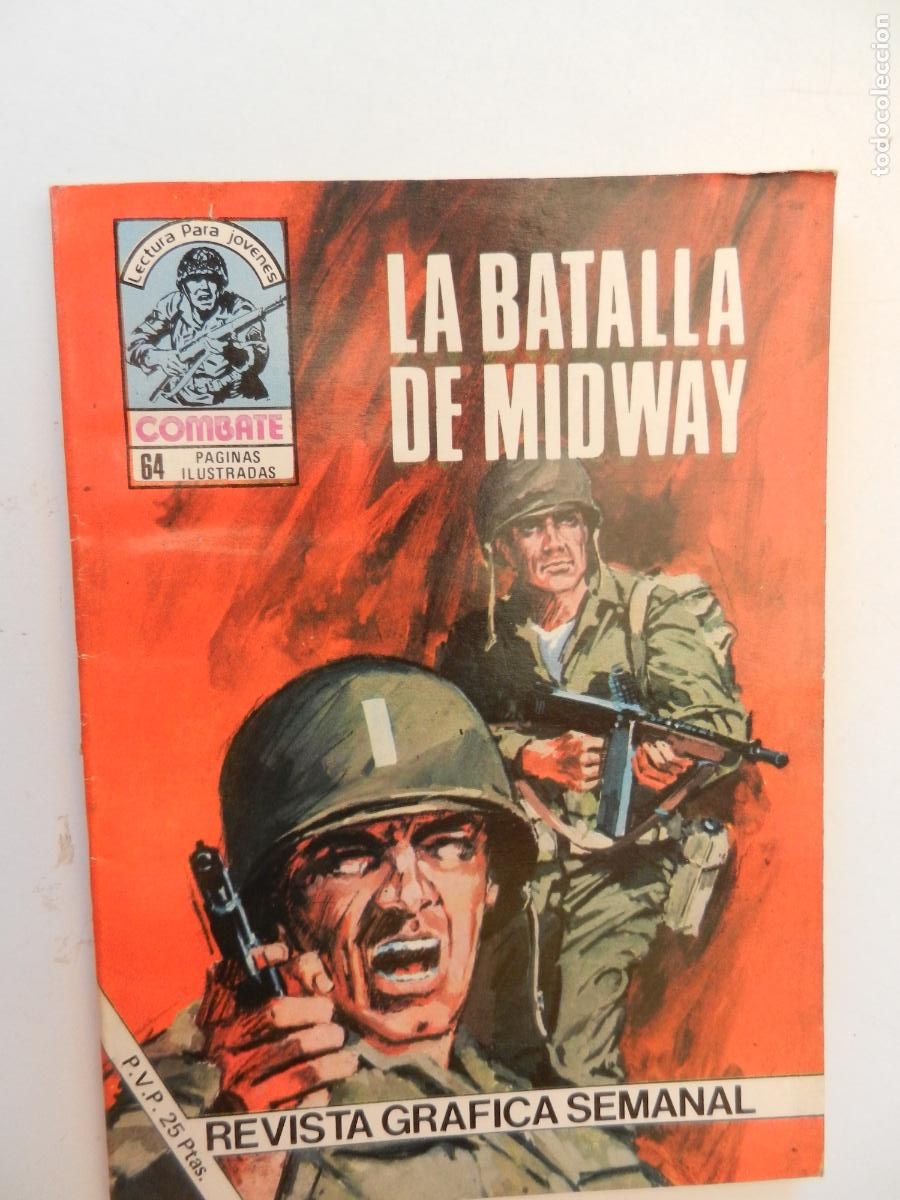 Tebeos: COMBATE - LECTURA PARA JOVENES - LA BATALLA DE MIDWAY- PRODUCCIONES EDITORIALES 1977.