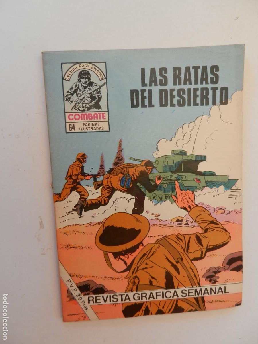 Tebeos: COMBATE - LECTURA PARA JOVENES - LAS RATAS DEL DESIERTO - PRODUCCIONES EDITORIALES 1977.