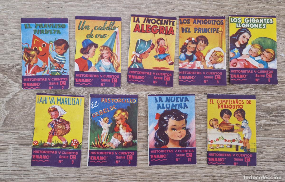 Tebeos: lote 9 antiguo mini historieta y cuento enano serie c editorial Romaa chocolates Maria Murcia