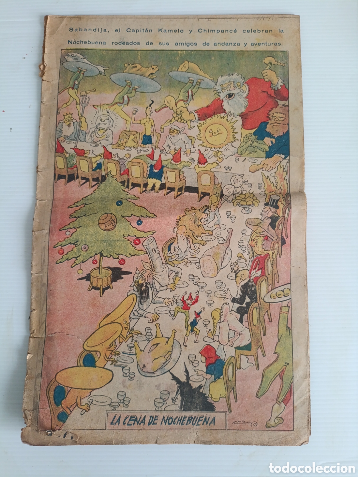 Tebeos: Antigua Revista a&ntilde;os 30 de navidad.La cena de Nochebuena a&ntilde;os 30