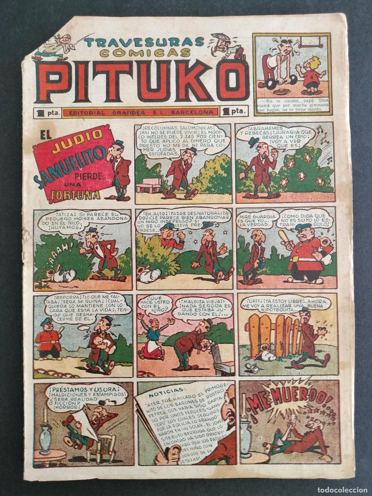 Comics: PITUKO N&ordm; 1 TRAVESURAS COMICAS ORIGINAL DE EPOCA EDITORIAL GRAFIDEA 1948 MUY DIFICIL!!