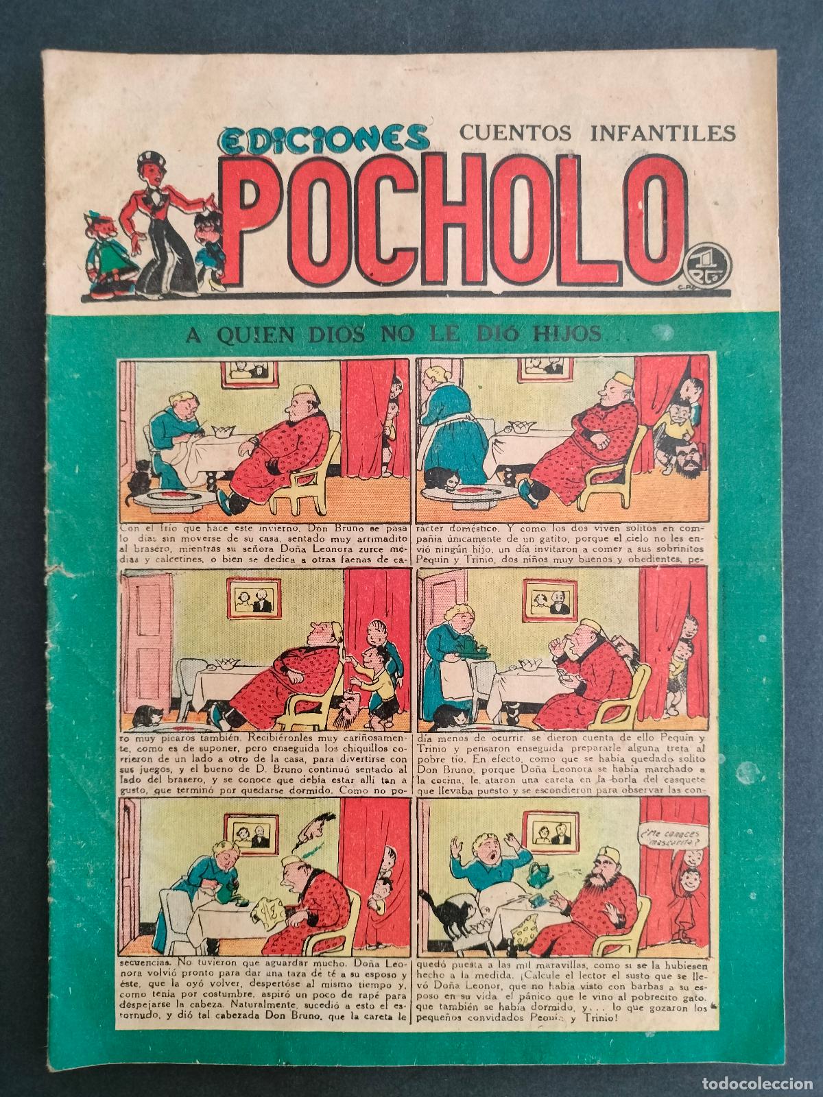 Tebeos: EDICIONES POCHOLO N&ordm; 42 - A QUIEN DIOS NO LE DIO HIJOS - ORIGINAL 1945 BUEN ESTADO!!!