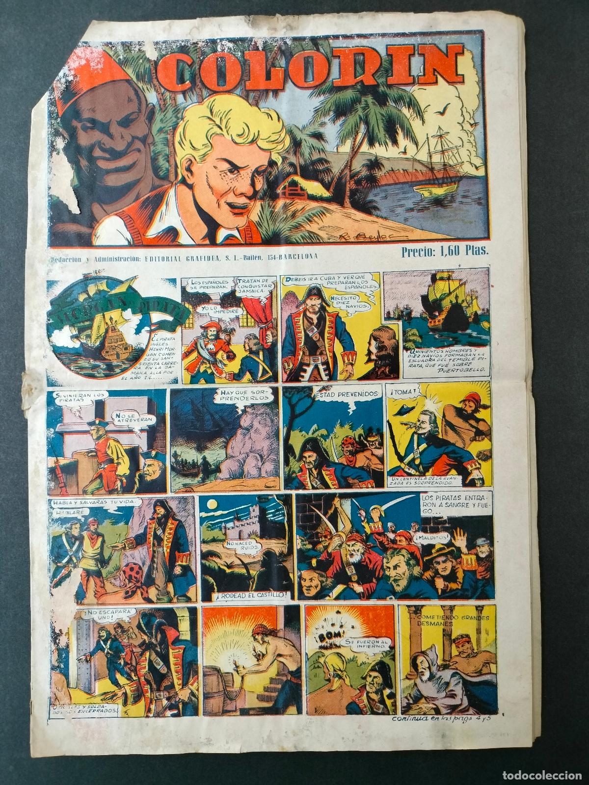 Tebeos: COLORIN N&ordm; 7 &Oacute; 8 EJEMPLAR INEDITO ORIGINAL DE EPOCA EDITORIAL GRAFIDEA 1946 EXTREMADAMENTE DIFICIL!!