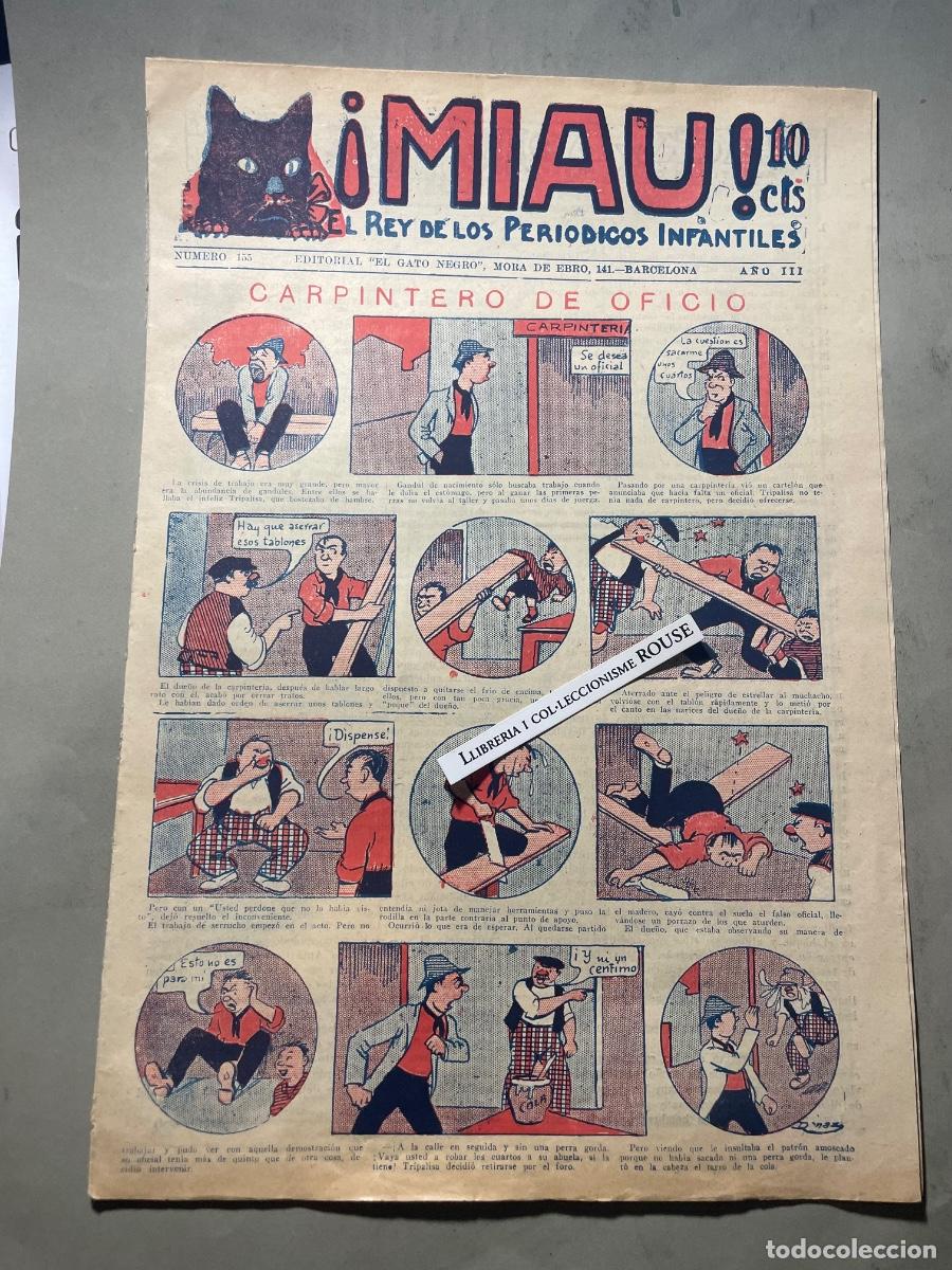 Tebeos: &iexcl; MIAU ! EL REY DE LOS PERIODICOS INFANTILES - 10 CTS A&Ntilde;O III - N&ordm; 155 EDT. GATO NEGRO - BARCELONA