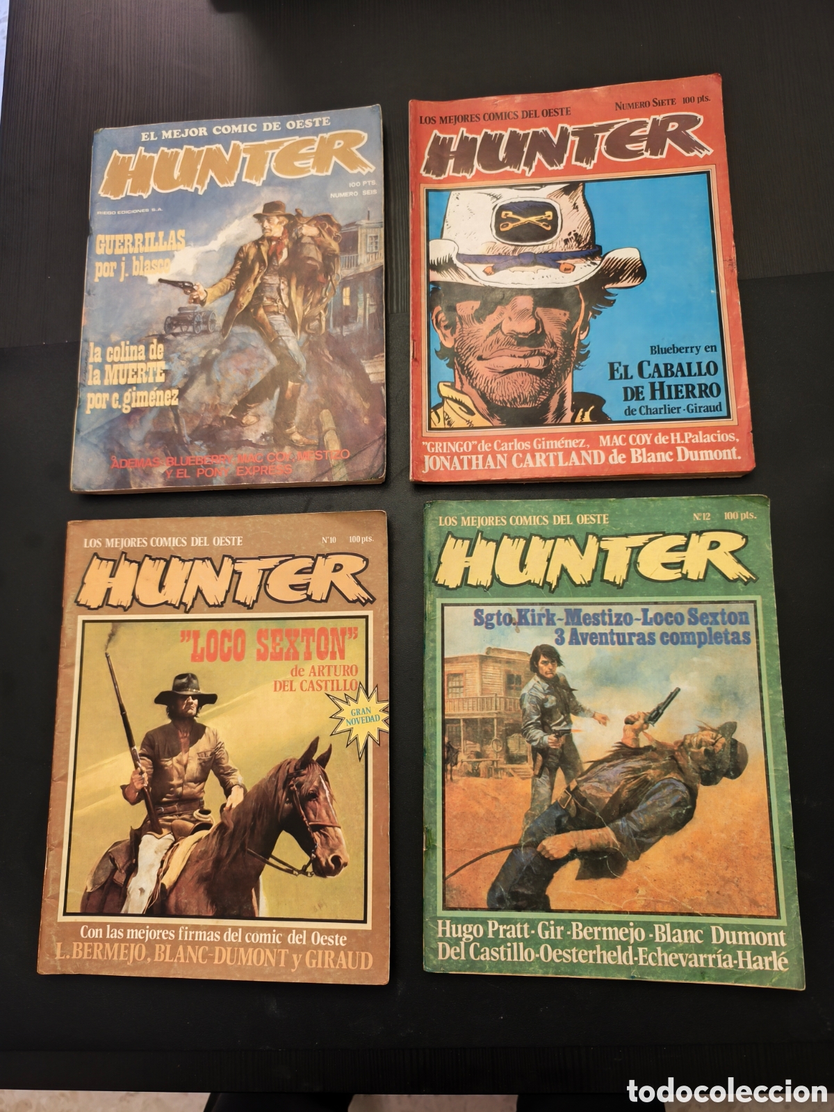 Tebeos: HUNTER LOS MEJORES COMICS DEL OESTE N&deg;6,7,10,12 ,MAC COY, GRINGO,BLUEBERRY, SARGENTO KIRK, MESTIZO..