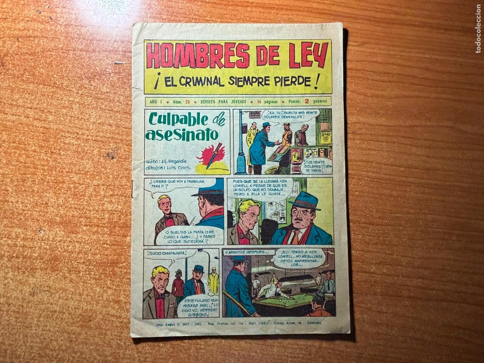 Tebeos: HOMBRES DE LEY N&ordm; 23 ULTIMO NUMERO EDITORIAL CREO 1961