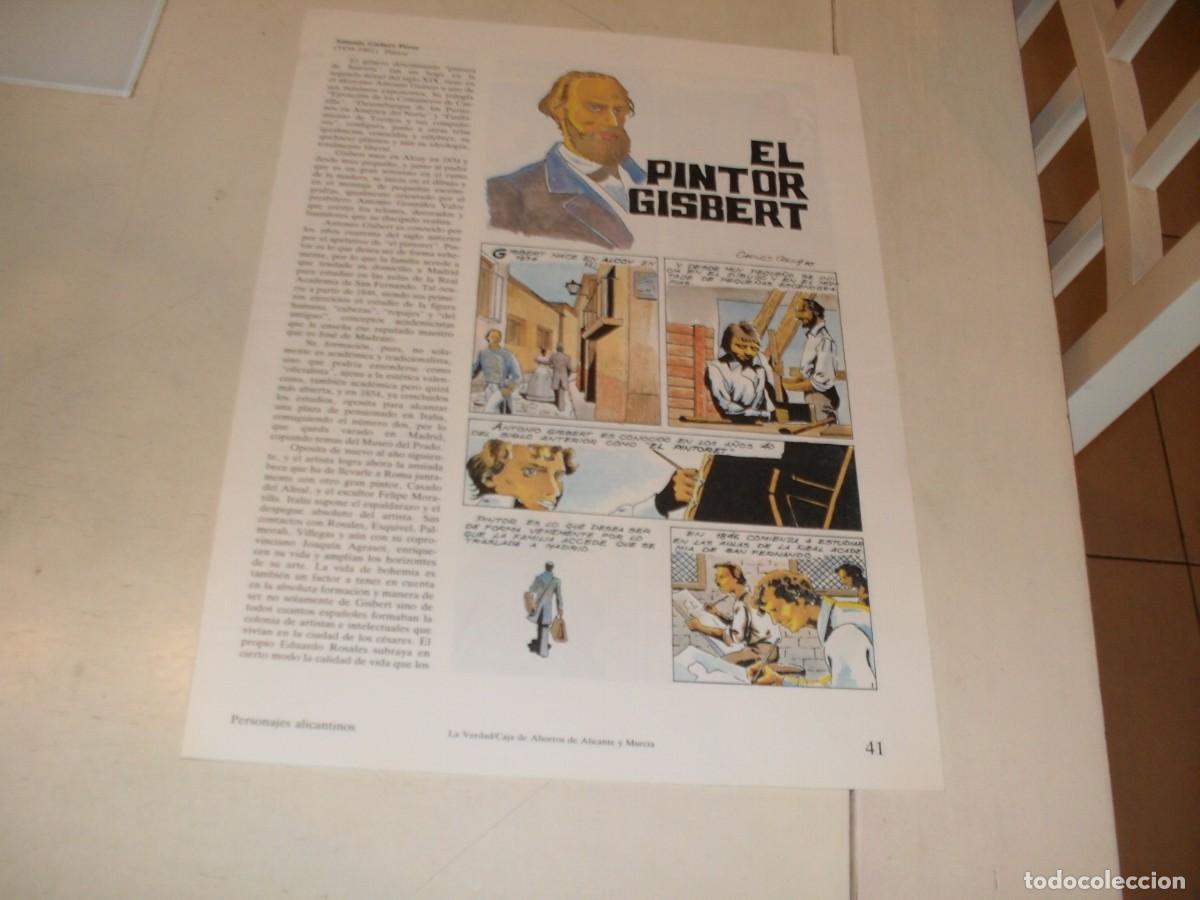 Tebeos: PERSONAJES ALICANTINOS,LAMINA 41-44,ANTONIO GISBERT PEREZ,PINTOR,PERIODICO LA VERDAD,1985