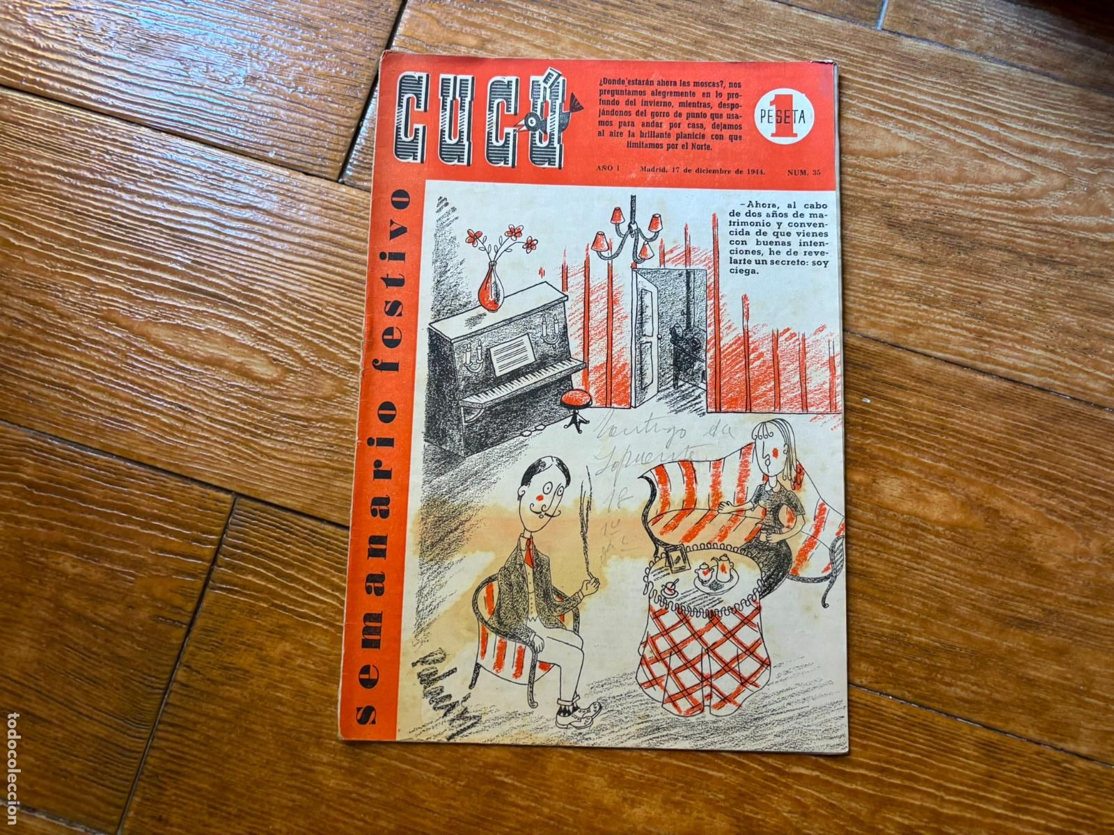 Comics: CUC&Uacute; N&ordm; 35 SEMANARIO FESTIVO (VVAA) GR&Aacute;FICAS MADRID, 1947