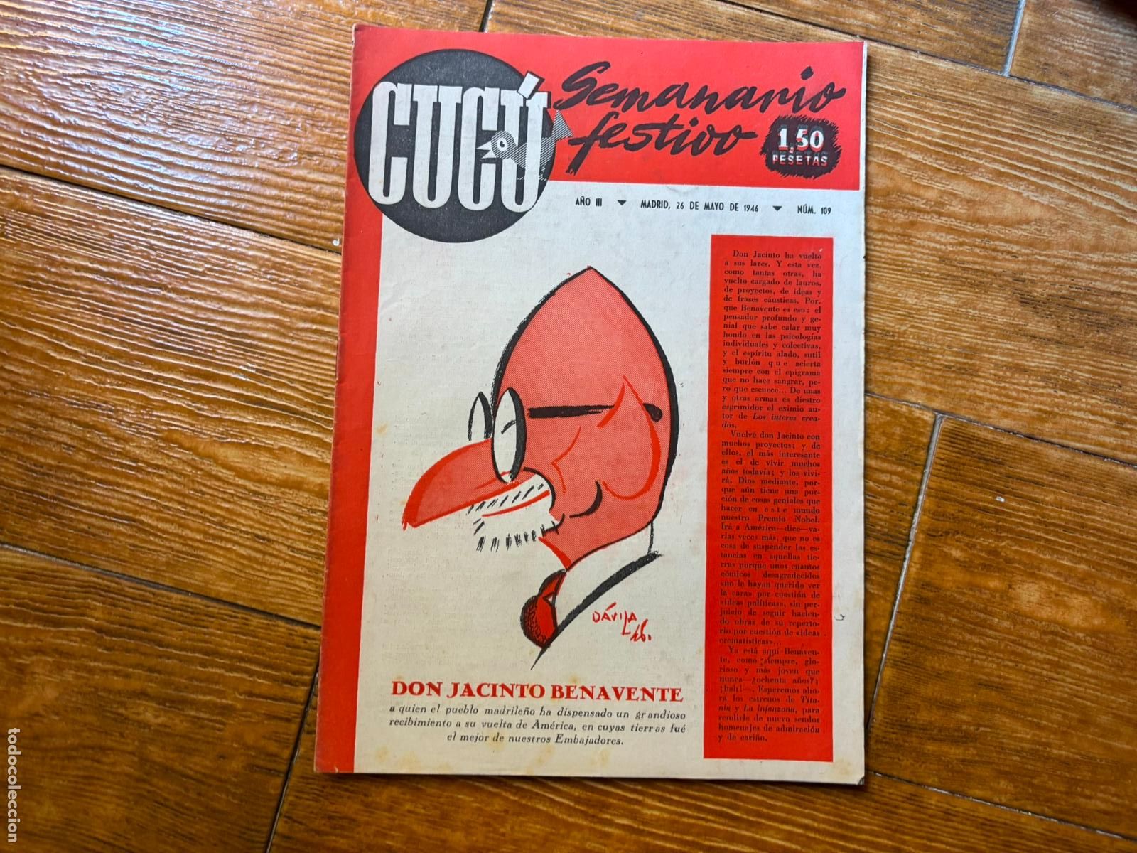 Tebeos: CUC&Uacute; N&ordm; 109 SEMANARIO FESTIVO (VVAA) GR&Aacute;FICAS MADRID, 1947