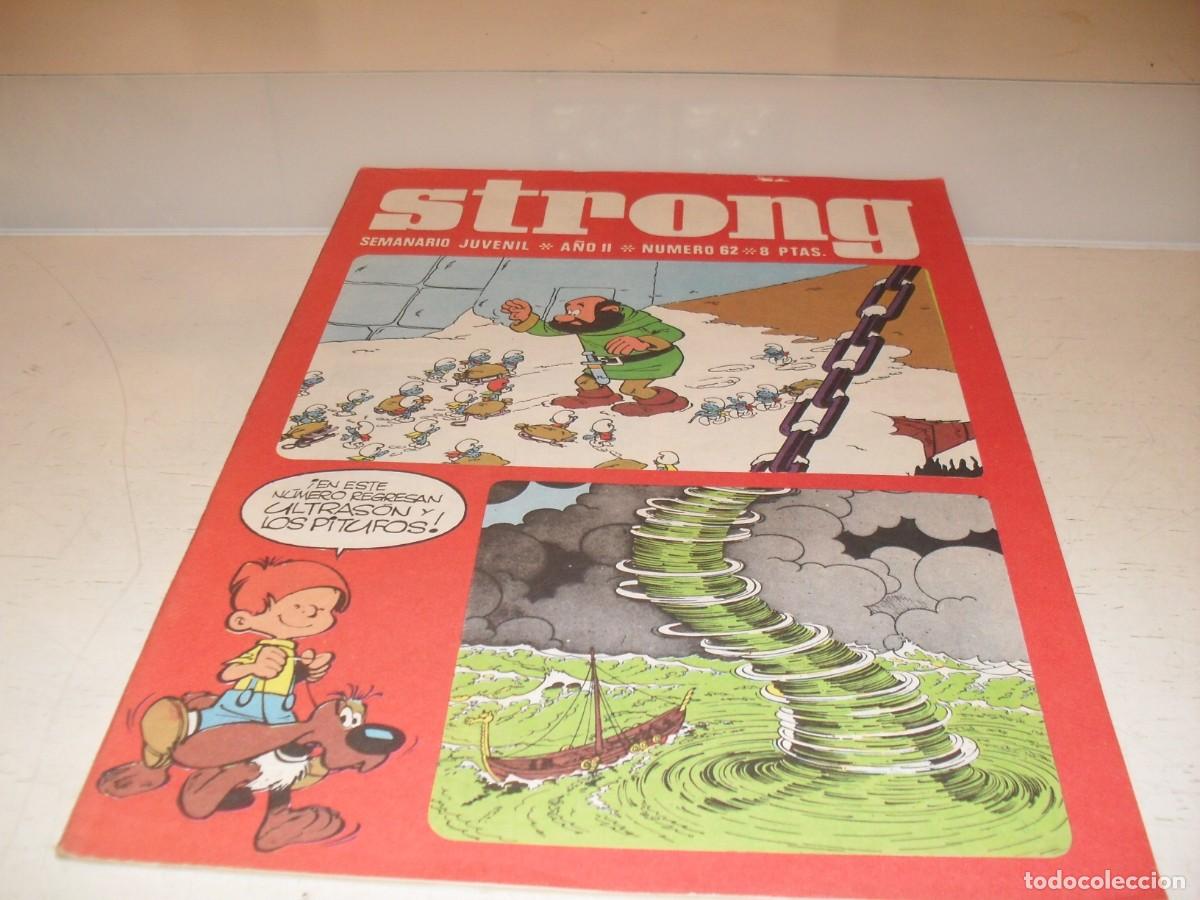Tebeos: STRONG N&ordm; 62,CON HISTORIETA EL HAMBRE DE LOS PITUFOS,DE 90,EDITA ARGOS,1969,DE KIOSKO