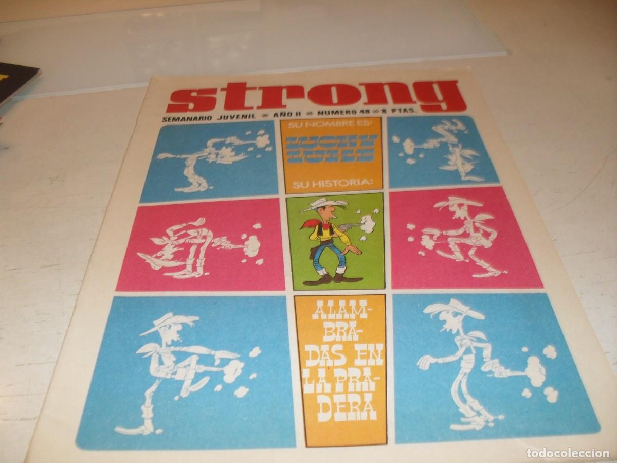 Tebeos: STRONG N&ordm; 48,CON LUCKY LUKE:ALAMBRADAS EN LA PRADERA,DE KIOSKO,DE 90,EDITA ARGOS,1969