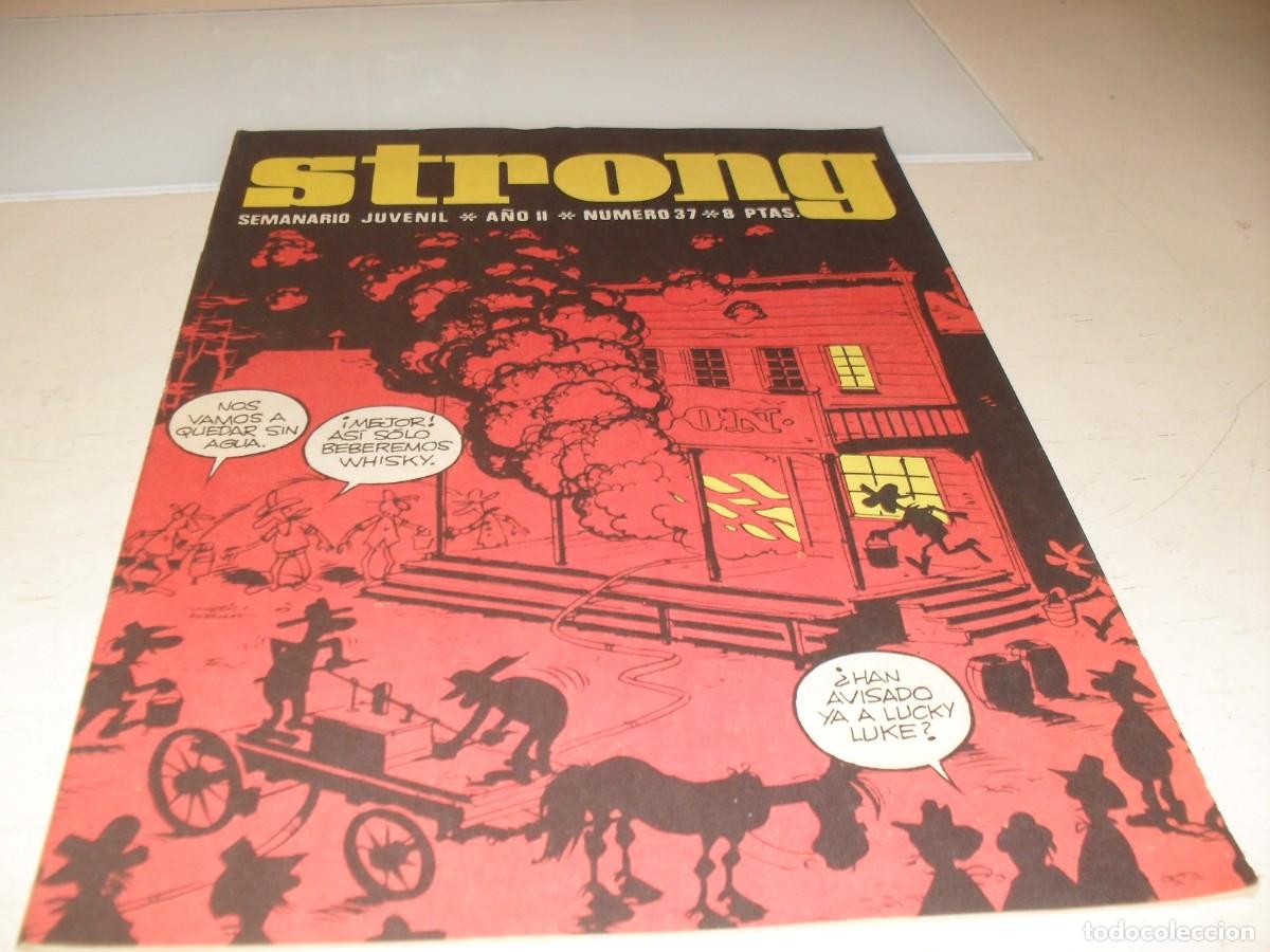 Tebeos: STRONG N&ordm; 37,EN INTERIOR ANUNCIO 1&ordm; LP DE JUAN PARDO,DE KIOSKO,DE 90,EDITA ARGOS,1969