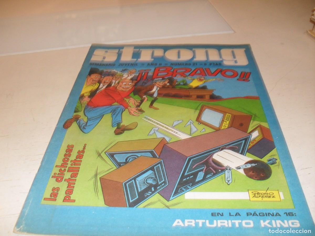 Tebeos: STRONG N&ordm; 21,CON FICHA DE MORRIS Y GOSCINNY,DE 90,EDITA ARGOS,1969