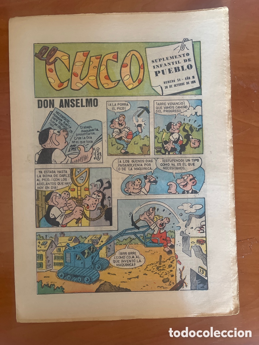 Tebeos: REVISTA EL CUCO, N&Uacute;MERO 54, (SUPLEMENTO INFANTIL DE PUEBLO)