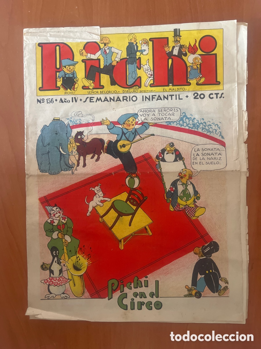 Tebeos: PICHI SEMANARIO INFANTIL N&Uacute;MERO 156, (GR&Aacute;FICAS CARROZAS)
