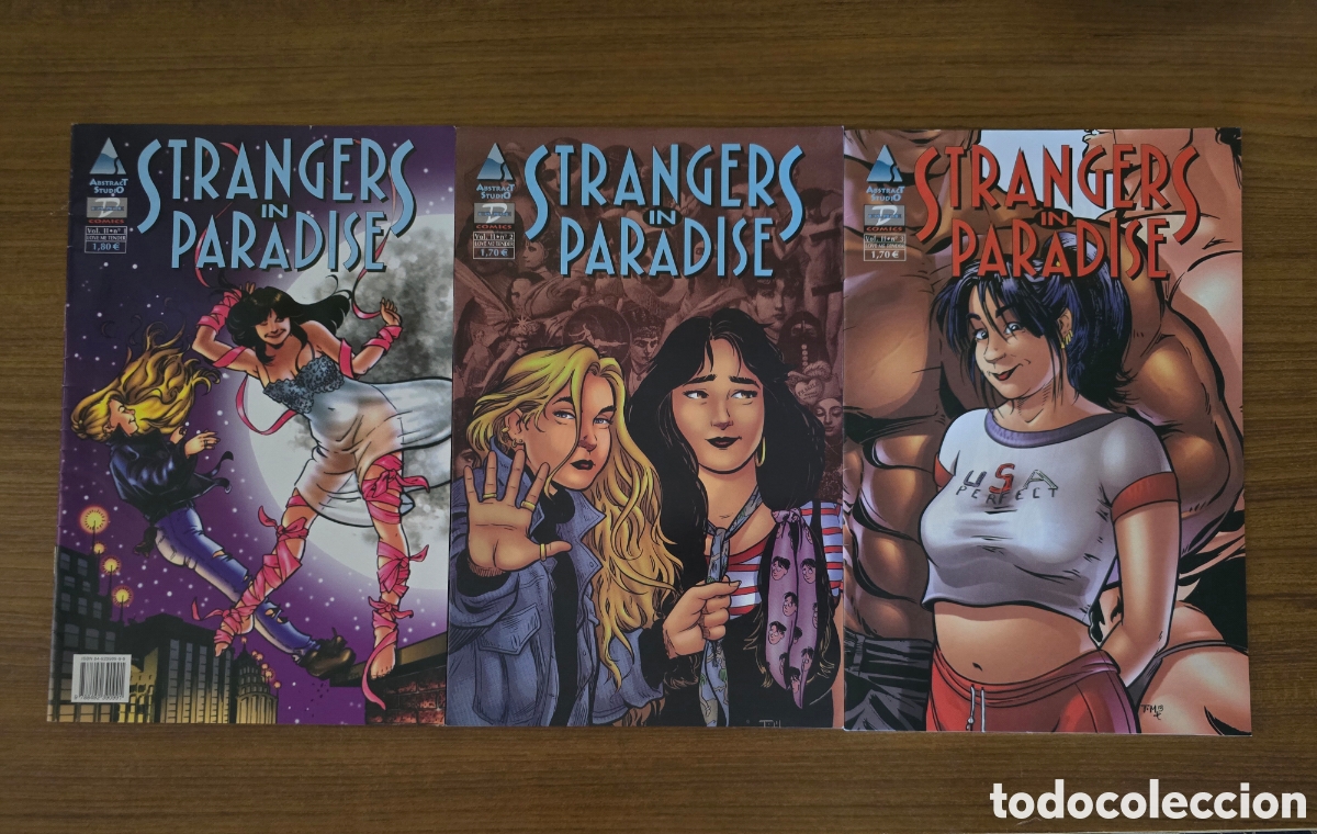 Tebeos: STRANGERS IN PARADISE,SERIE COMPLETA 3 NUMEROS,(ABSTRACT STUDIO-DUDE COMICS)