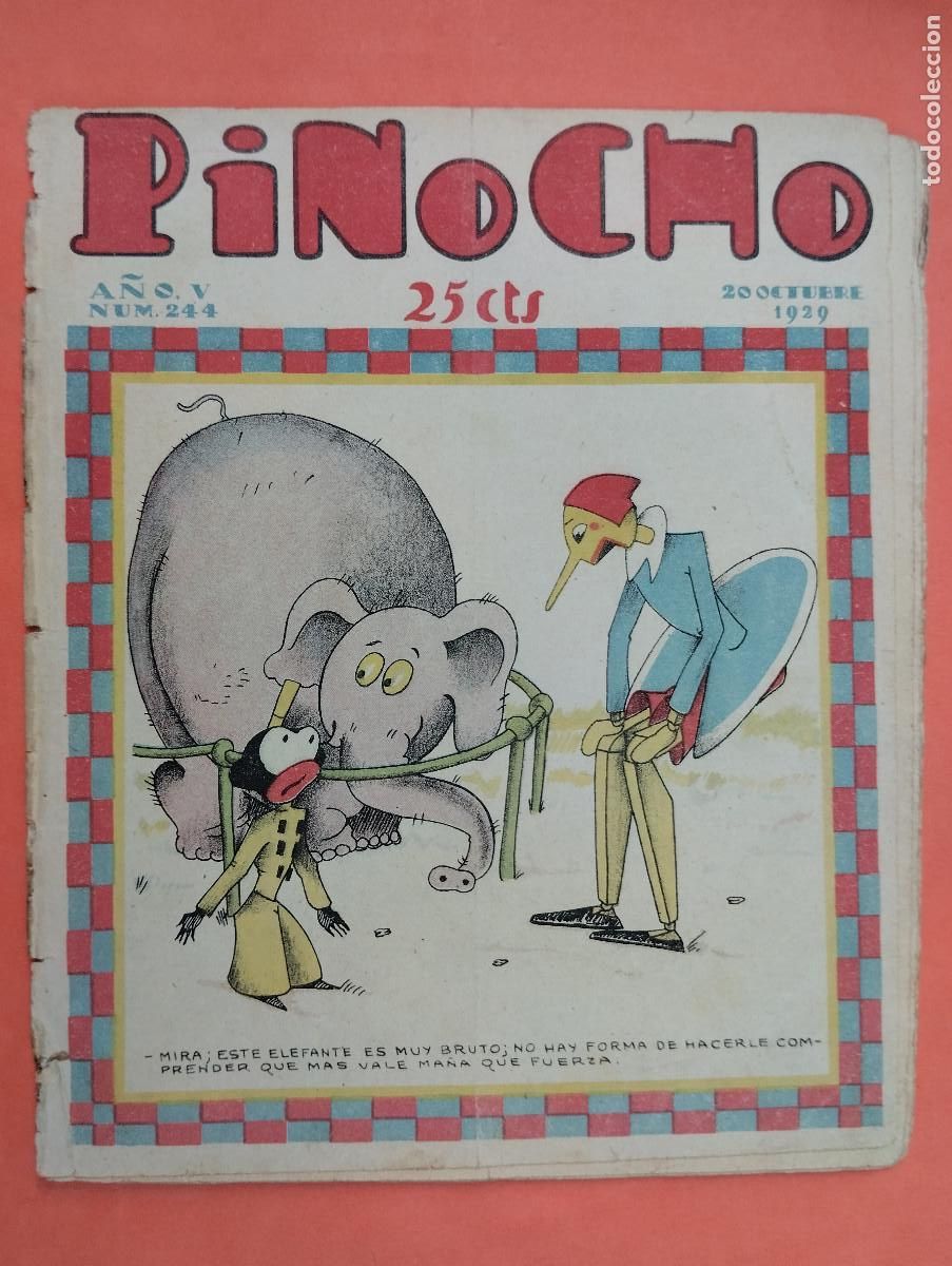 Tebeos: A&Ntilde;O 1929. SEMANARIO INFANTIL PINOCHO N.&ordm; 244. EDITORIAL SATURNINO CALLEJA.