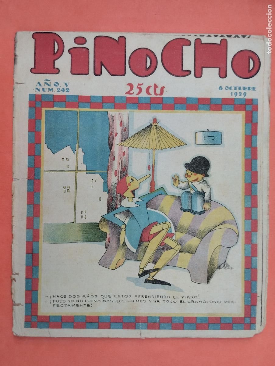Tebeos: A&Ntilde;O 1929. SEMANARIO INFANTIL PINOCHO N.&ordm; 242. EDITORIAL SATURNINO CALLEJA.