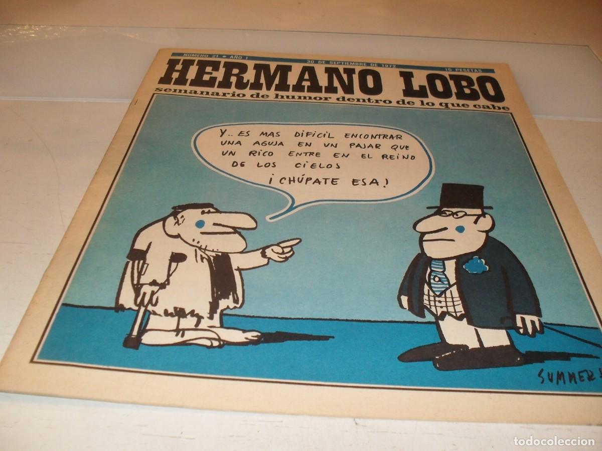 Tebeos: HERMANO LOBO N&ordm; 21,DE 213,HUMOR SATIRICO.PLEYADES EDITORES,1972