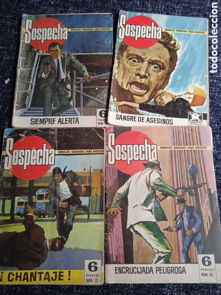 Tebeos: SOSPECHA NOVELAS GRAFICAS -LOTE DE 4 EJEMPLARES -ED. EMILIO PELLICER
