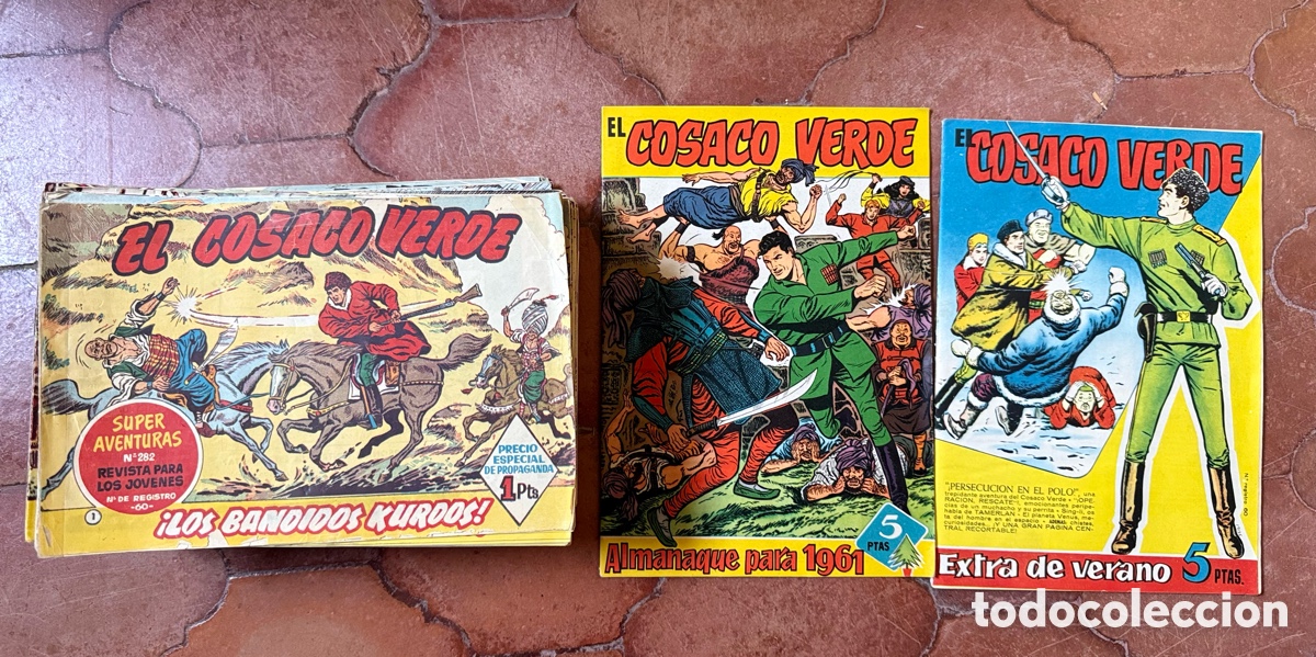 Tebeos: El Cosaco Verde original 144 num&eacute;ros con almanaque de 1961 y extra de verano