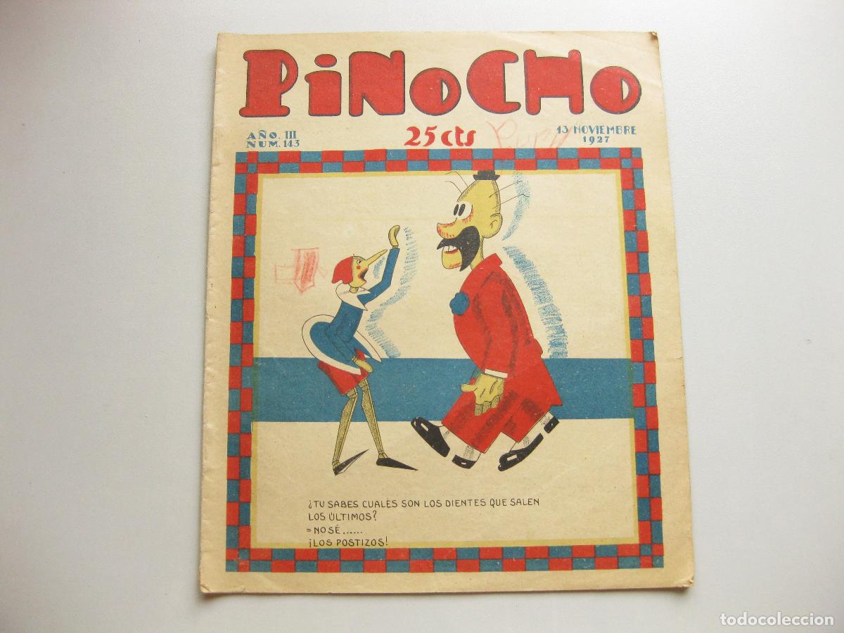 Tebeos: REVISTA SEMANARIO INFANTIL PINOCHO. A&Ntilde;O III, N&ordm; 143. NOVIEMBRE DE 1927. EDITORIAL SATURNINO CALLEJA