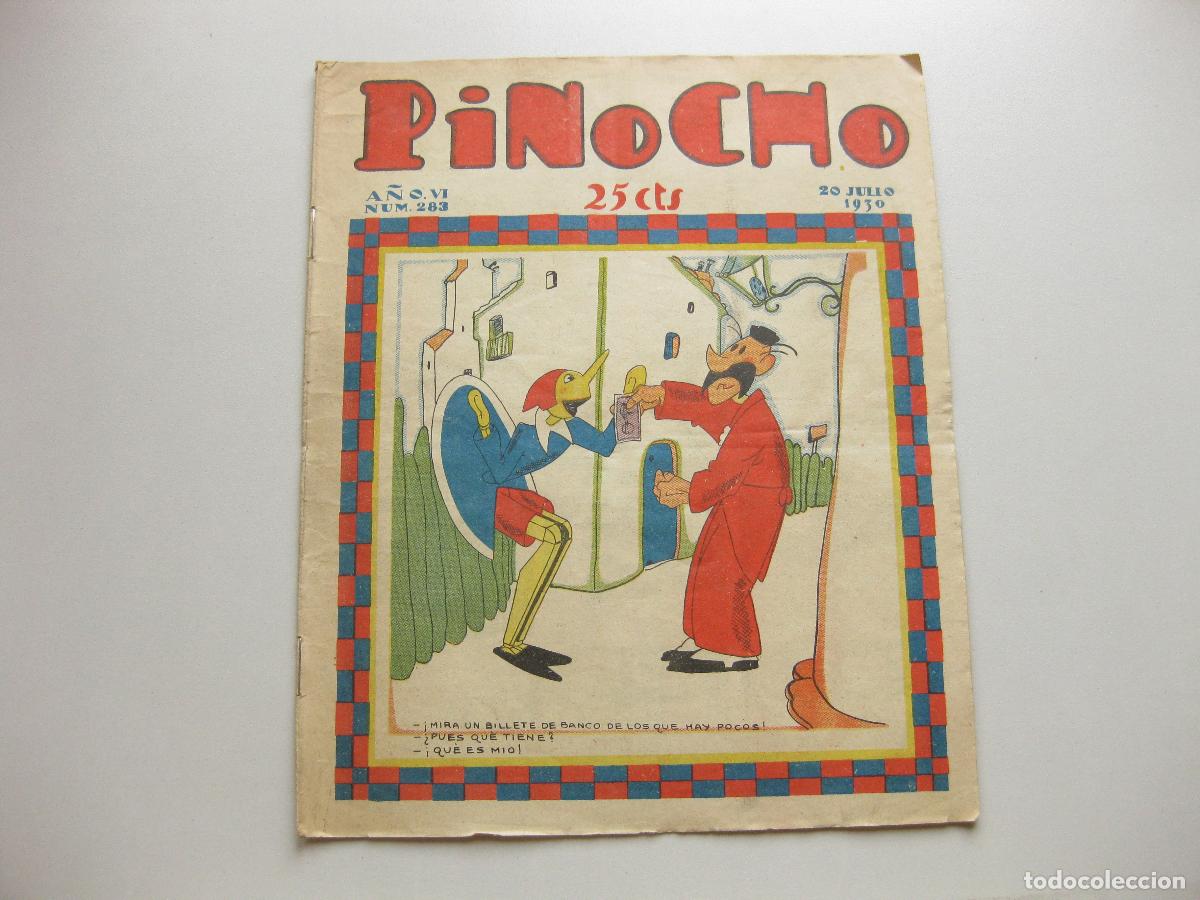Tebeos: REVISTA SEMANARIO INFANTIL PINOCHO. A&Ntilde;O VI, N&ordm; 283. JULIO DE 1930. EDITORIAL SATURNINO CALLEJA