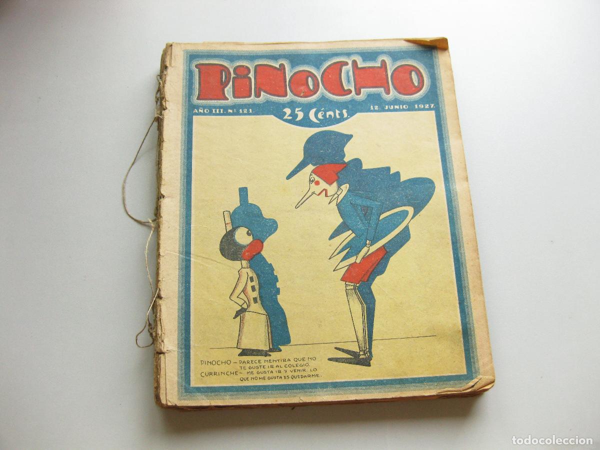 Tebeos: 18 N&Uacute;MEROS REVISTA SEMANARIO INFANTIL PINOCHO. A&Ntilde;O III N&ordm; 121 HASTA 142. EDITORIAL SATURNINO CALLEJA