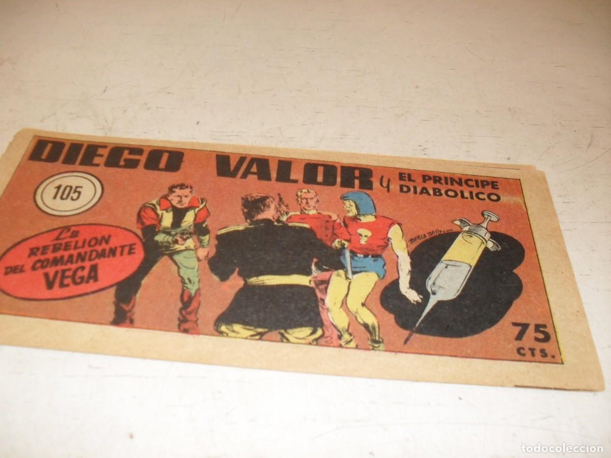 Tebeos: ORIGINAL DIEGO VALOR,VOLUMEN 1, N&ordm; 105,LA REBELION DEL COMANDANTE VEGA,DE 124.EDITORIAL CID,1954