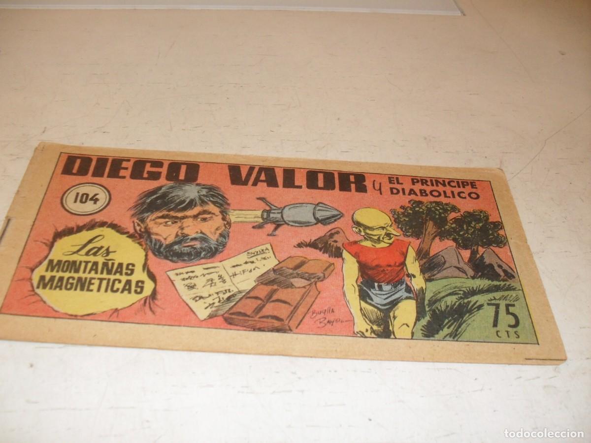 Tebeos: ORIGINAL DIEGO VALOR,VOLUMEN 1, N&ordm; 104,LAS MONTA&Ntilde;AS MAGNETICAS,DE 124.EDITORIAL CID,1954