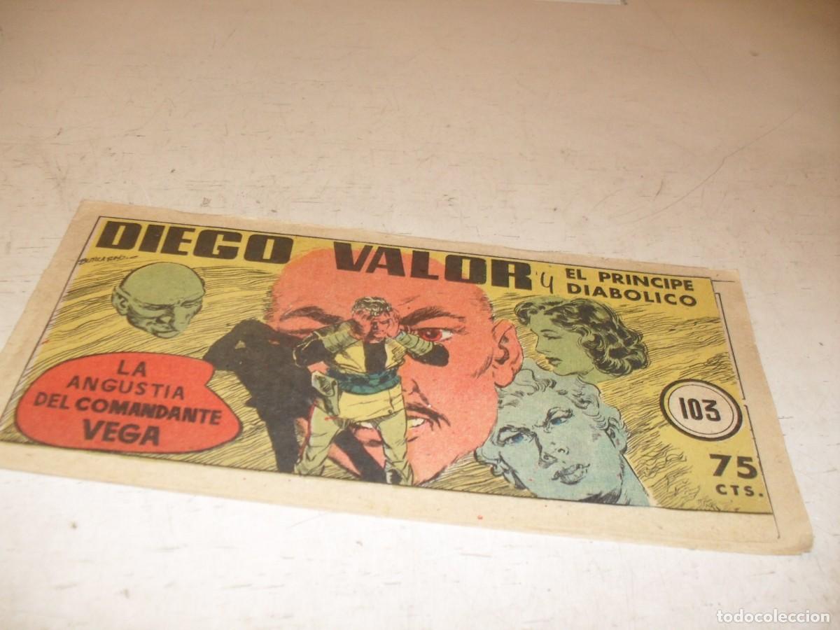 Tebeos: ORIGINAL DIEGO VALOR,VOLUMEN 1, N&ordm; 103,LA ANGUSTIA DEL COMANDANTE VEGA,DE 124.EDITORIAL CID,1954